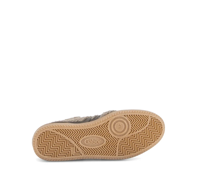 Baskets beiges en cuirs combinés