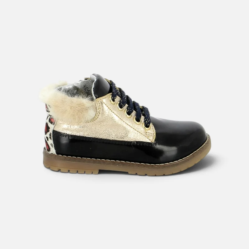 BOB ZIP WORK - COLLEGE-LAM - NOIR-DORE