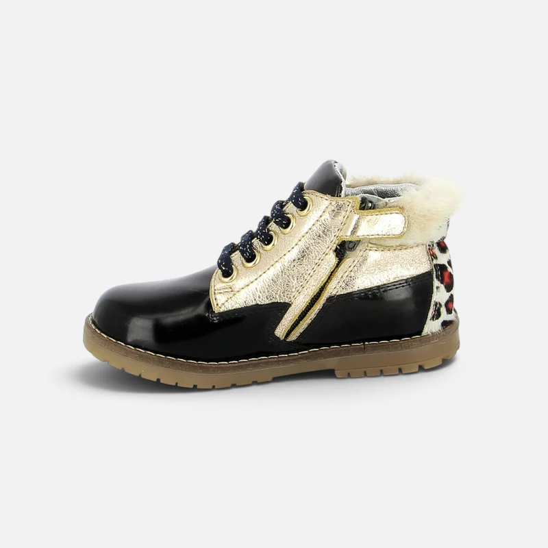BOB ZIP WORK - COLLEGE-LAM - NOIR-DORE