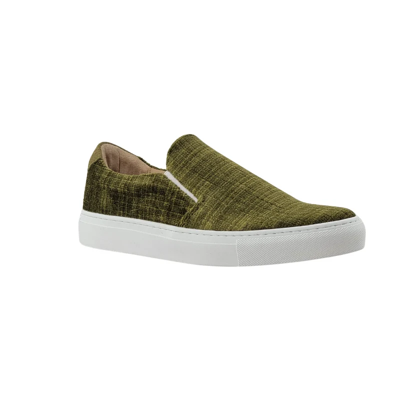 LES SLIP-ON VELOURS VERT
