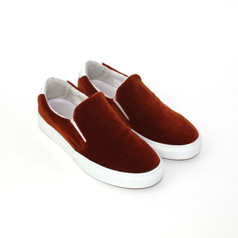 LES SLIP-ON VELOURS ROUILLE 🌱 VEGAN