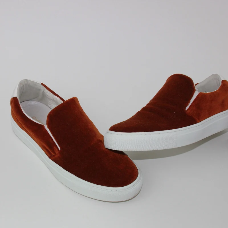 LES SLIP-ON VELOURS ROUILLE 🌱 VEGAN