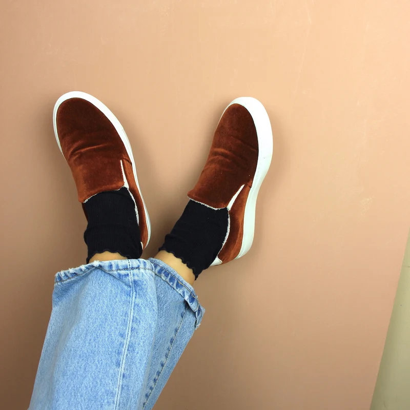 LES SLIP-ON VELOURS ROUILLE 🌱 VEGAN