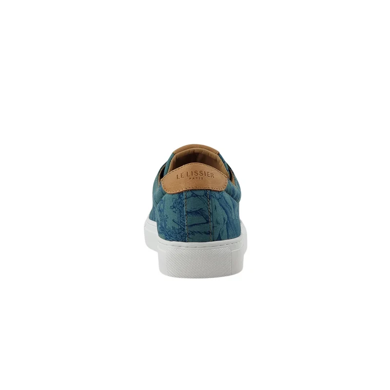 LACETS TOILE DE JOUY BLEU CANARD