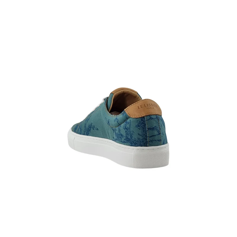 LACETS TOILE DE JOUY BLEU CANARD
