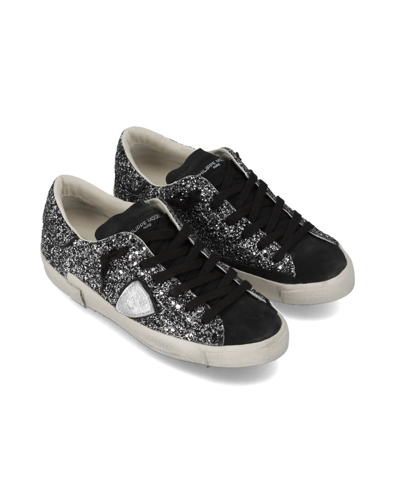 Sneakers Prsx Women with Glitter Upper, Black