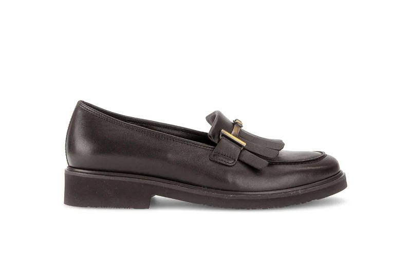 Mocassins marron en cuir lisse