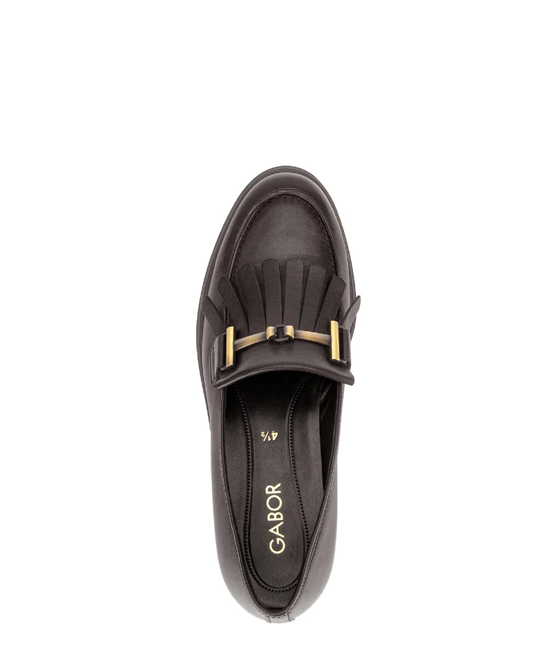 Mocassins marron en cuir lisse