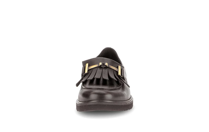 Mocassins marron en cuir lisse