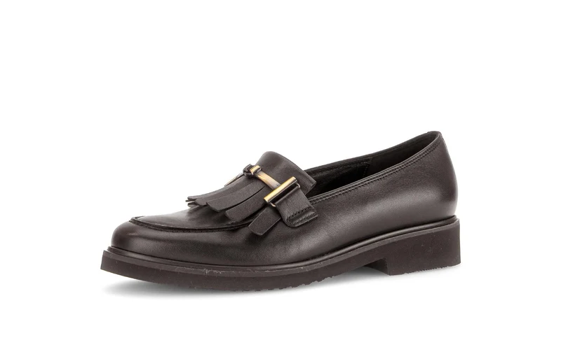 Mocassins marron en cuir lisse