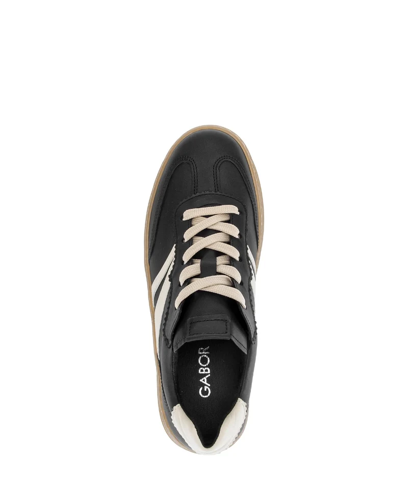 Baskets noires en cuir lisse