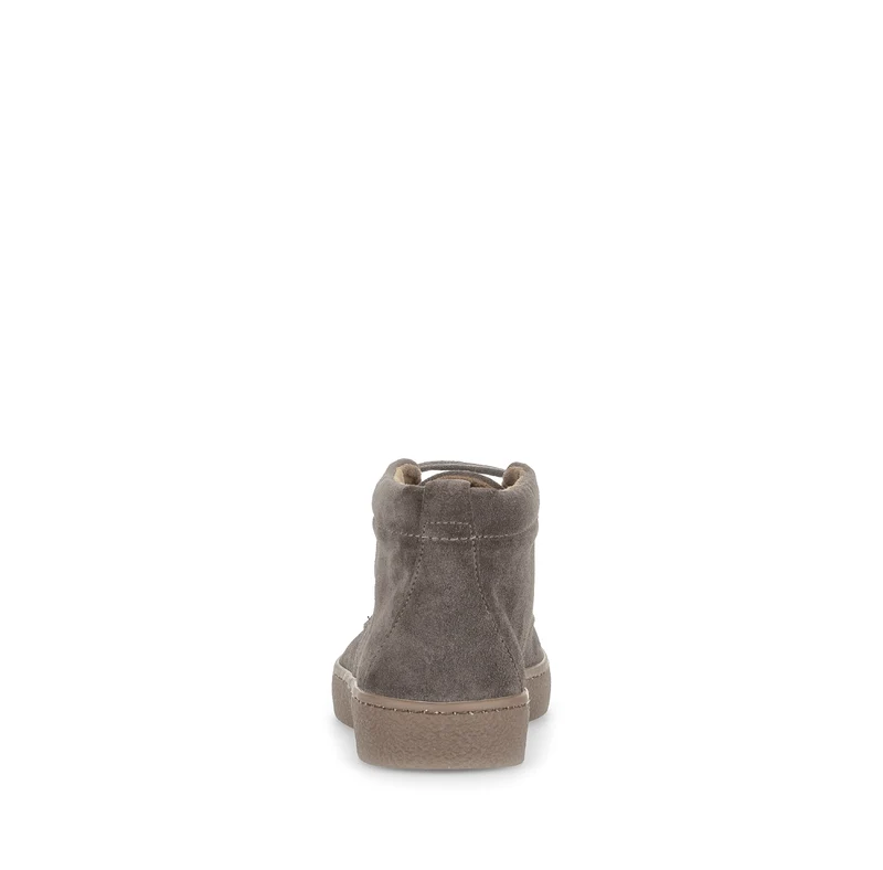 Baskets montantes grises en cuir velours (lacet bleu)