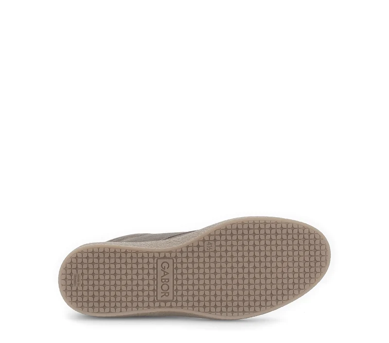 Baskets montantes grises en cuir velours (lacet bleu)