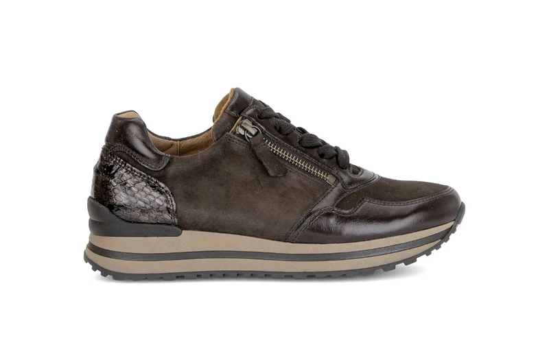 Baskets marron en daim et cuir