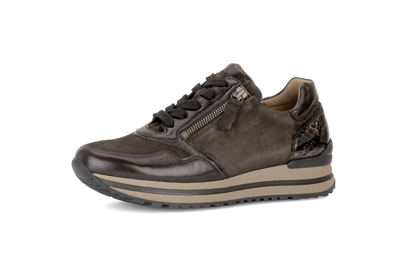 Baskets marron en daim et cuir