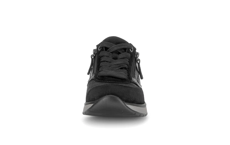 Baskets noires en cuirs combinés