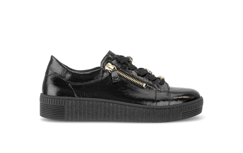 Baskets noires en cuir verni