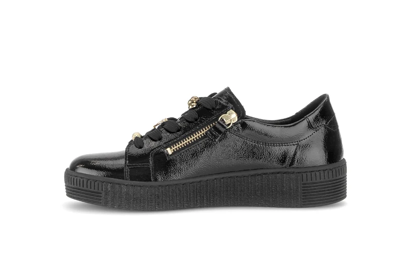 Baskets noires en cuir verni
