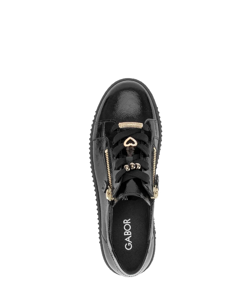 Baskets noires en cuir verni