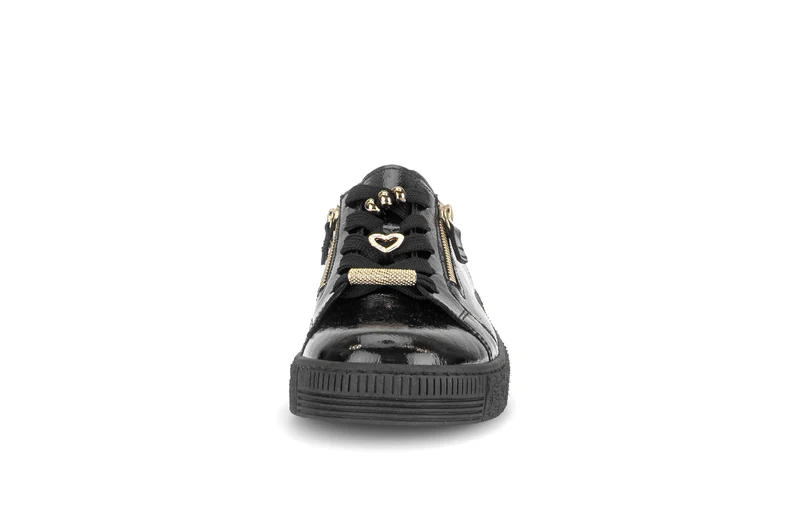 Baskets noires en cuir verni