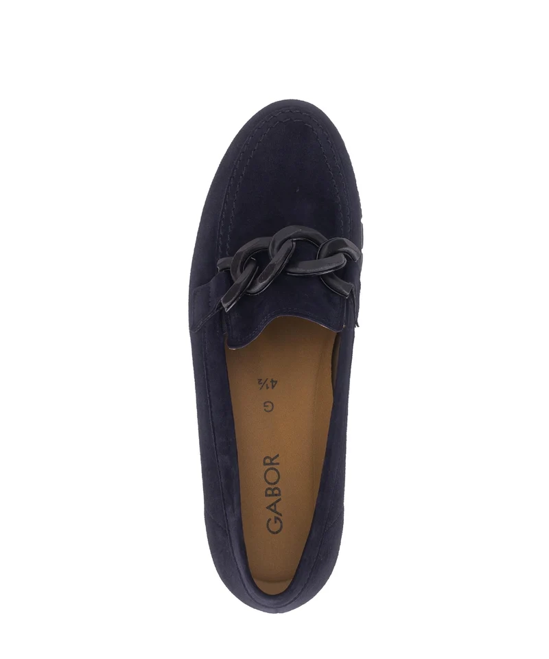 Mocassins bleus en cuir velours