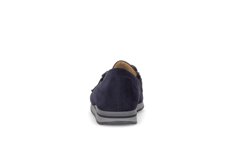 Mocassins bleus en cuir velours