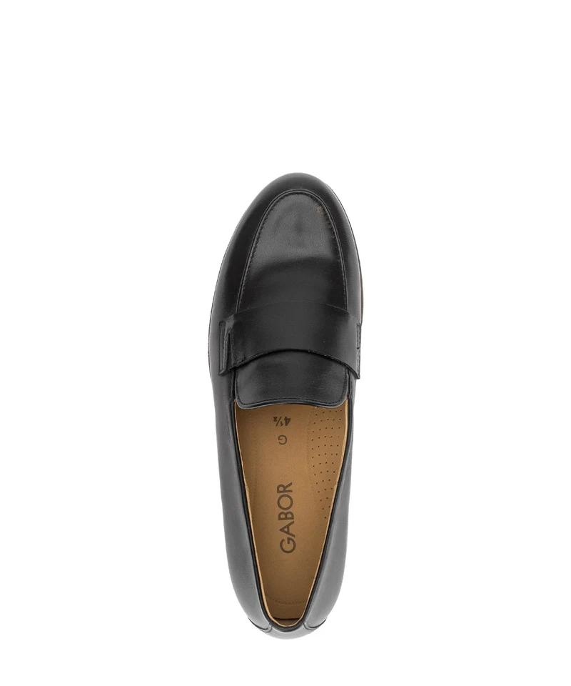 Mocassins noirs en cuir lisse