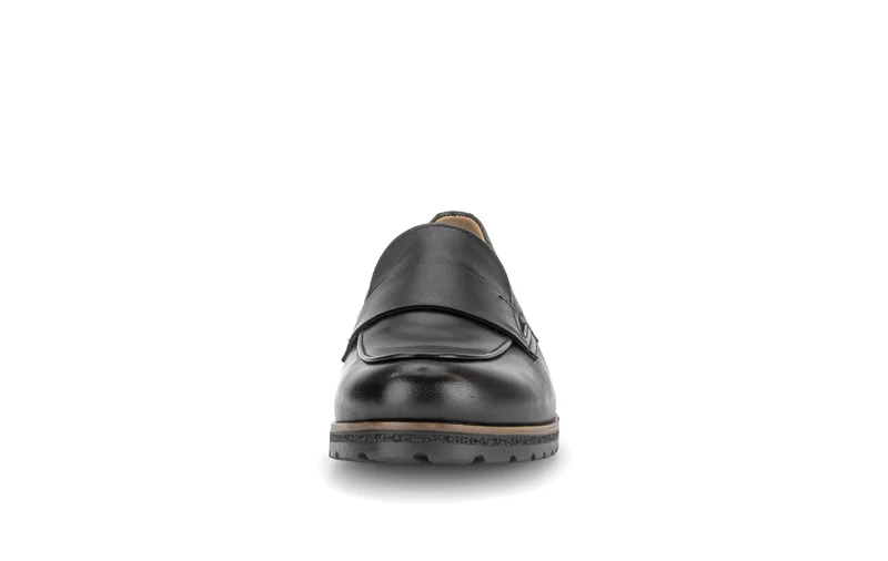 Mocassins noirs en cuir lisse