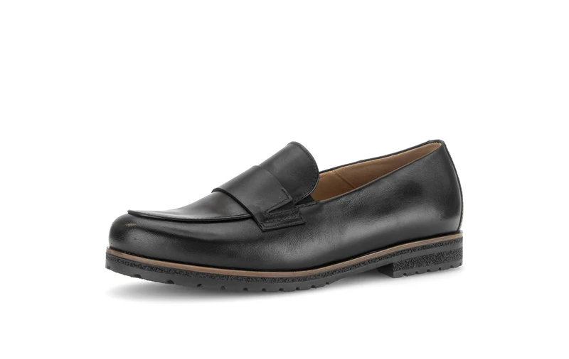 Mocassins noirs en cuir lisse