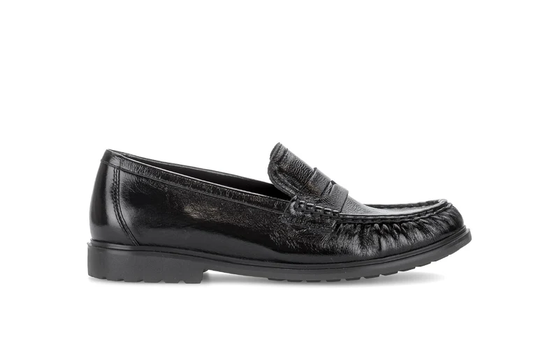 Mocassins noirs en cuir verni