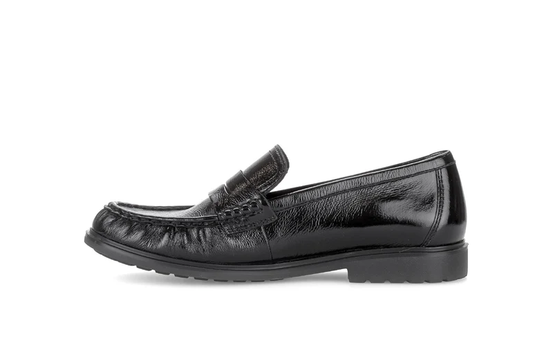 Mocassins noirs en cuir verni