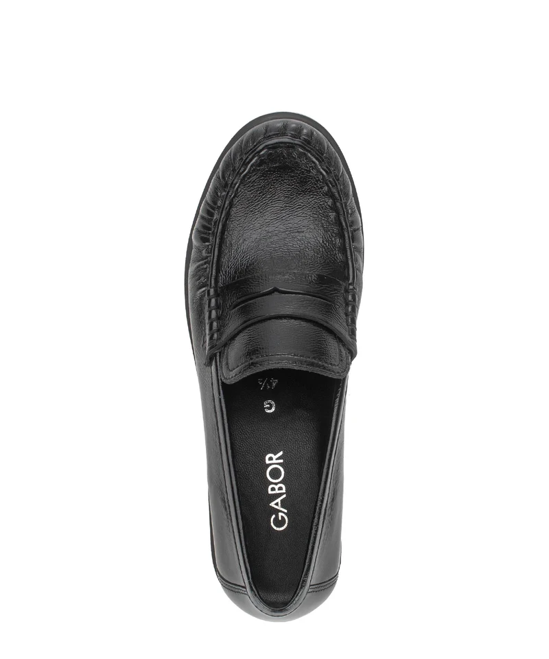 Mocassins noirs en cuir verni