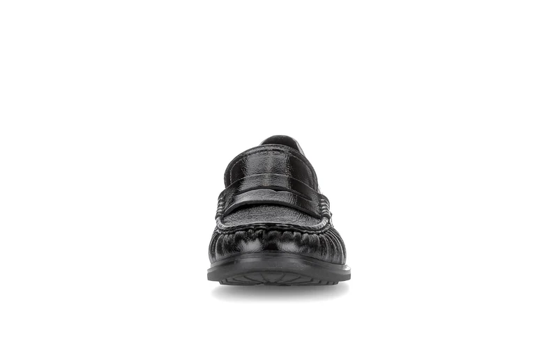 Mocassins noirs en cuir verni