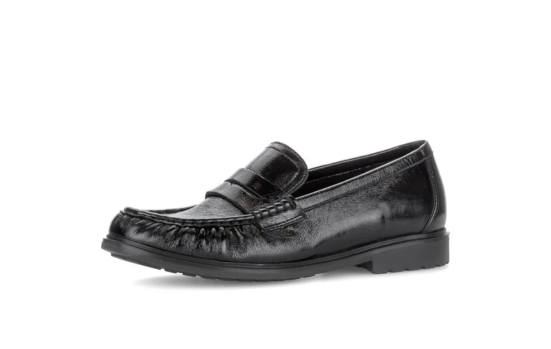 Mocassins noirs en cuir verni