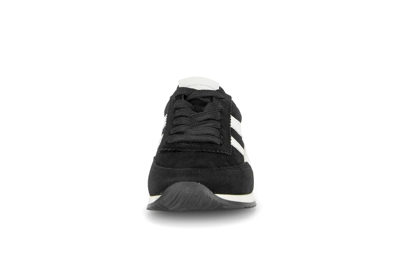 Baskets noires en cuirs combinés