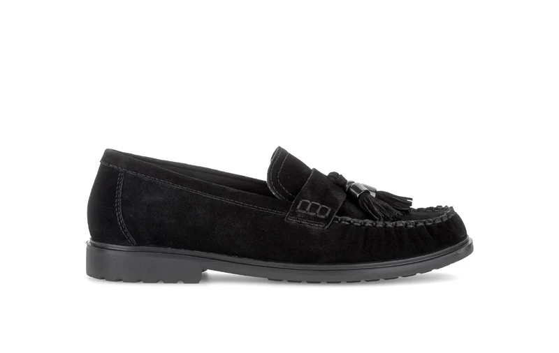 Mocassins noirs en cuir velours