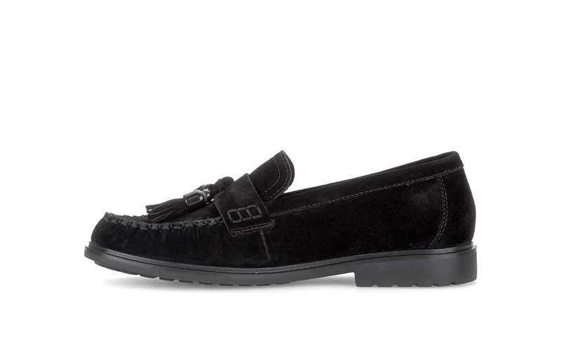 Mocassins noirs en cuir velours