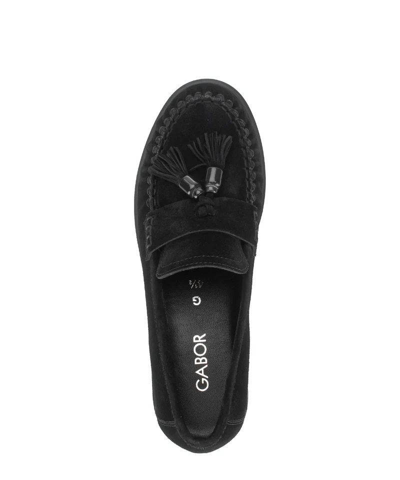 Mocassins noirs en cuir velours