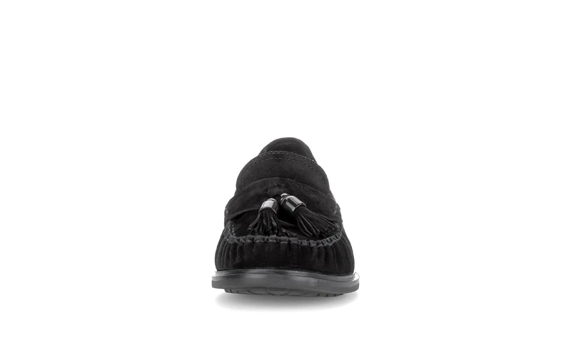 Mocassins noirs en cuir velours