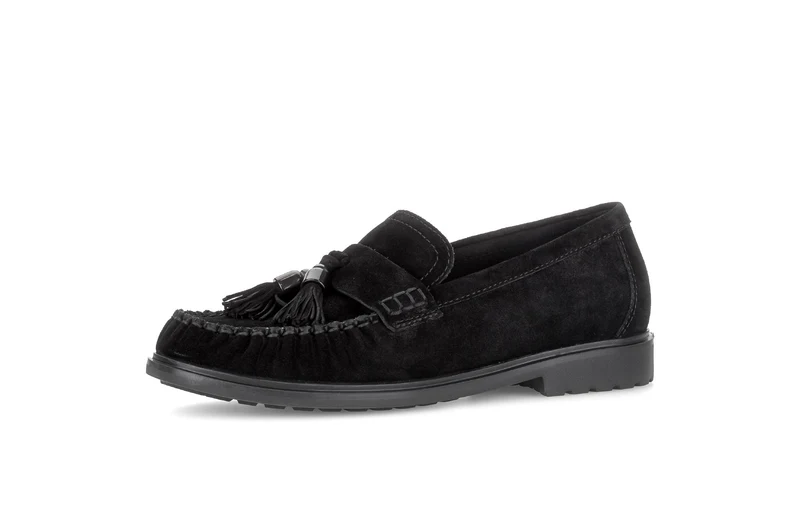 Mocassins noirs en cuir velours