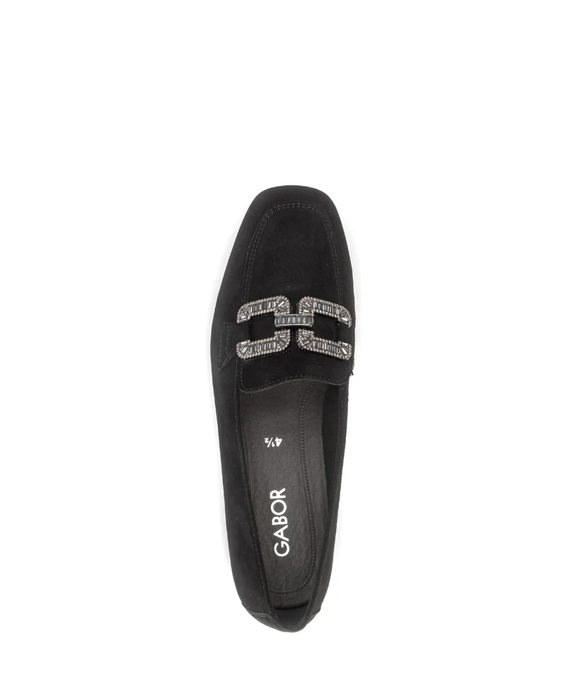 Mocassins noirs en cuir velours