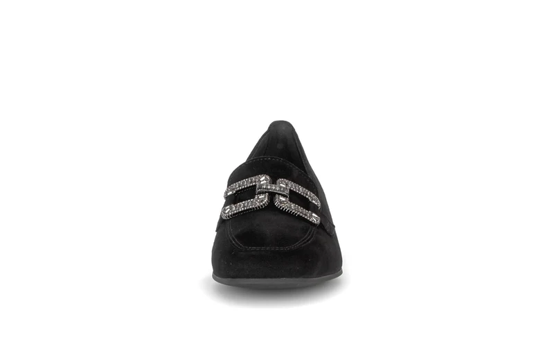 Mocassins noirs en cuir velours