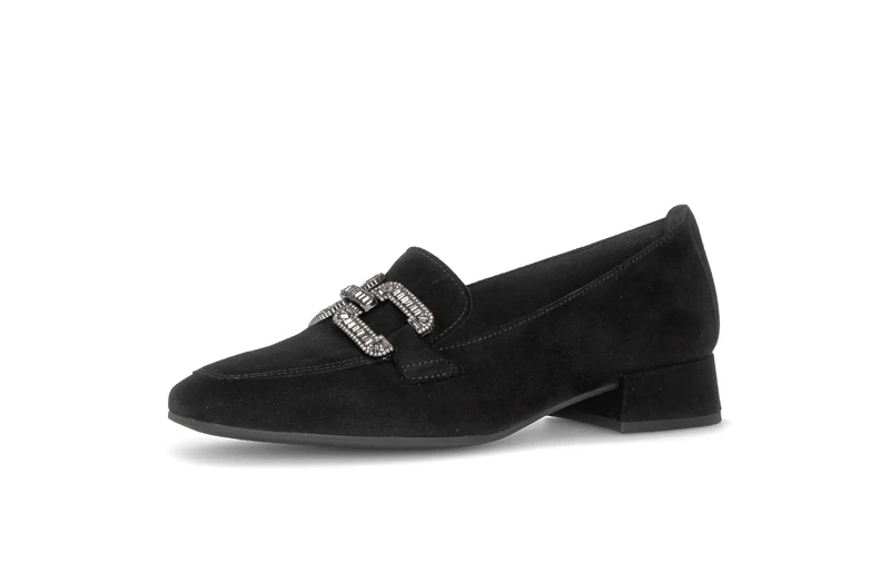 Mocassins noirs en cuir velours