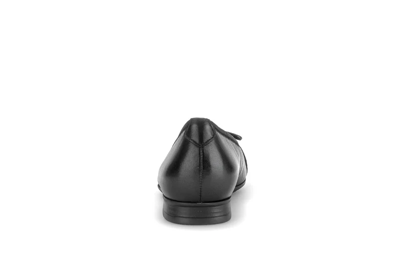 Ballerines noires en cuirs combinés