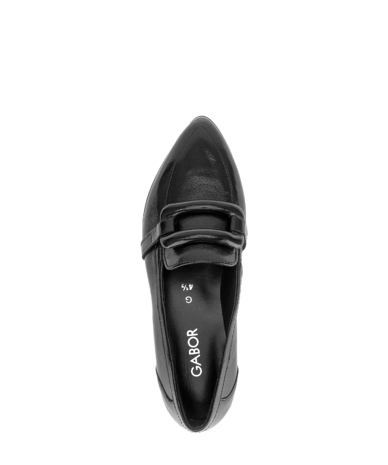 Mocassins noirs en cuir verni