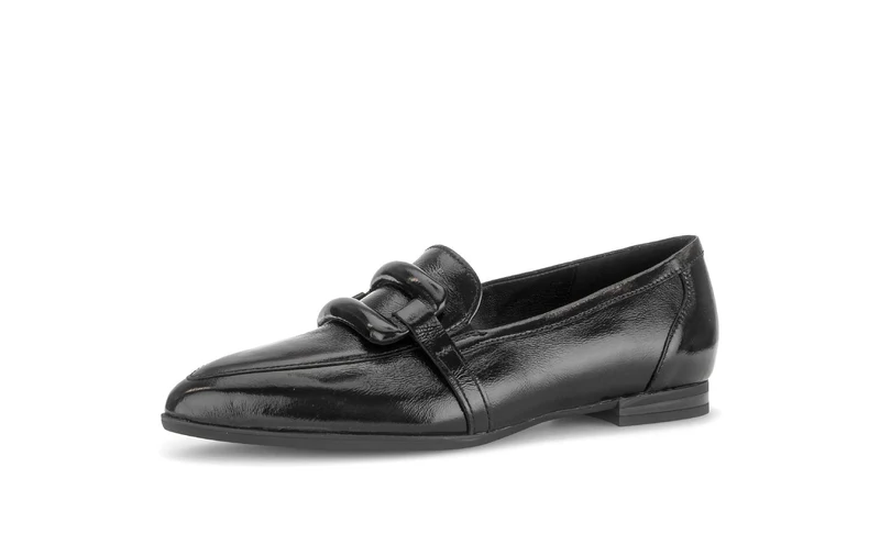 Mocassins noirs en cuir verni