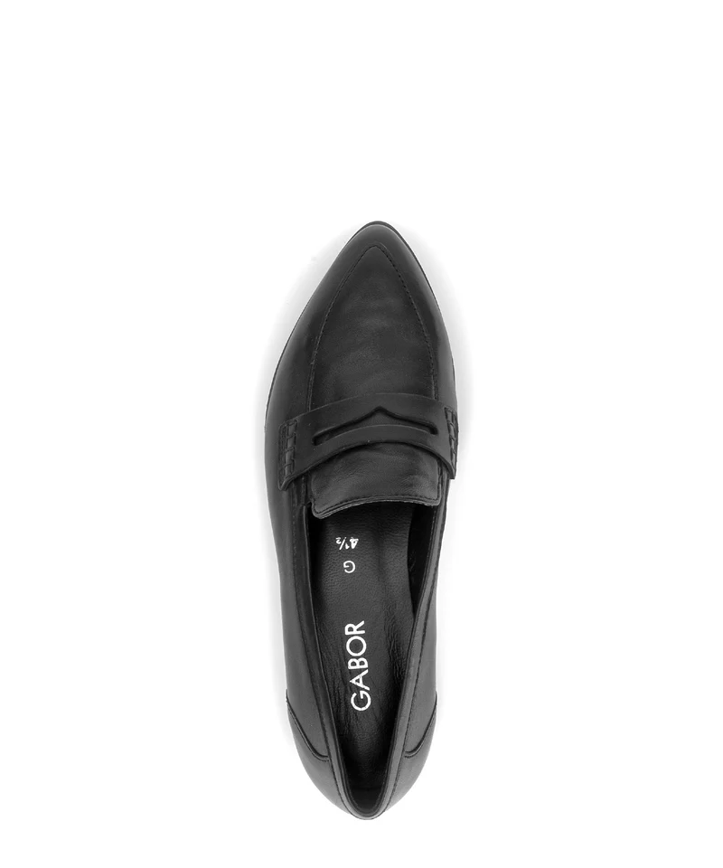 Mocassins noirs en cuir lisse