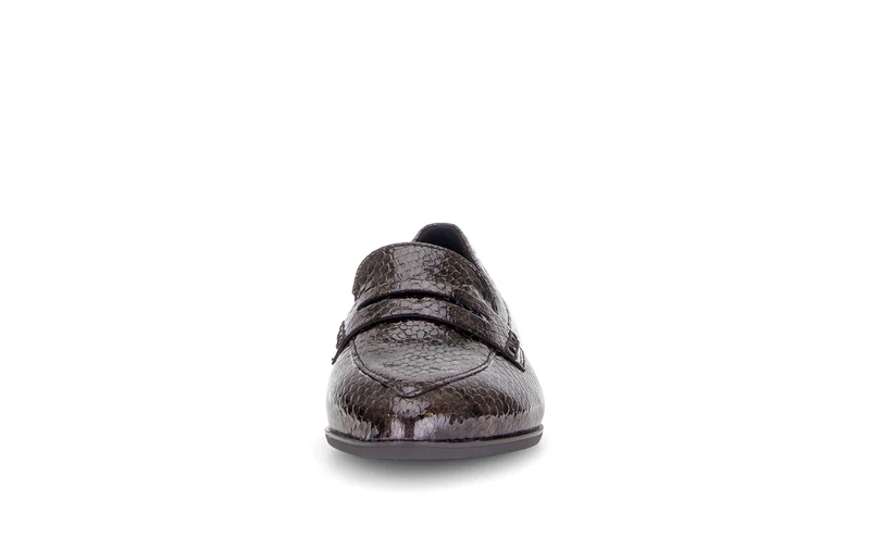 Mocassins marron en cuir verni