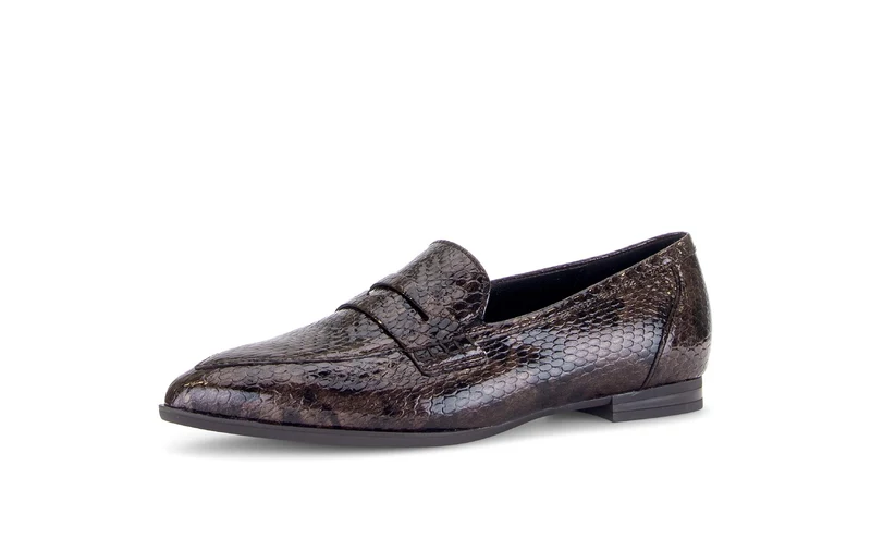 Mocassins marron en cuir verni