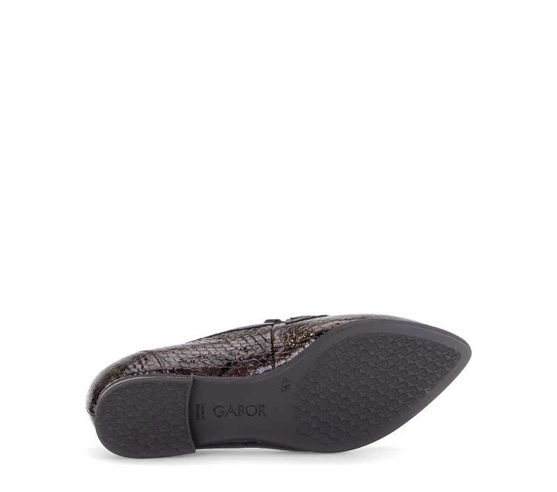 Mocassins marron en cuir verni